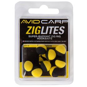 Плавающие насадки AVID CARP Zig Lites - 10мм - 8шт., Цвет: Черный/Белый