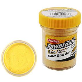 Паста форелевая Berkley Powerbait Extra Scent Glitter Trout Bait Yellow (50г)