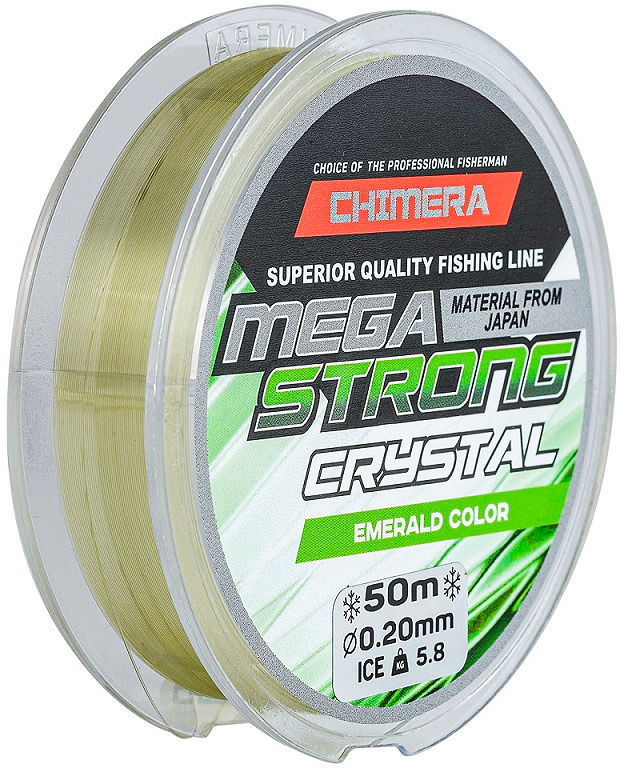 Леска Chimera Megastrong 50 m 0.12 mm Crystal Emerald Color (прозрачная)