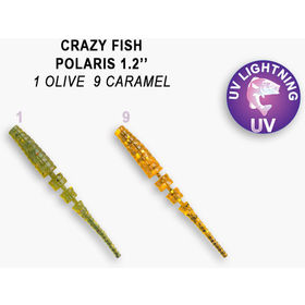 Силиконовая приманка Crazy Fish Polaris 1,2 / 61-30-1-6 61-30-9-6 / Кальмар (16 шт.)