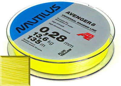 Плетеная леска Nautilus Avenger 8 Yellow d-0.20 9.1кг 135м