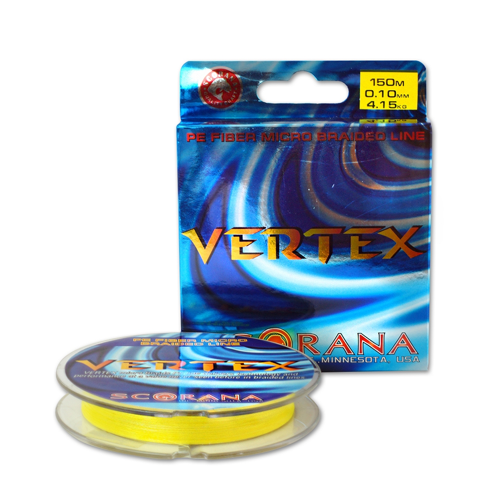 Леска плетеная Scorana Vertex 150м 0,08мм флуоресцентная
