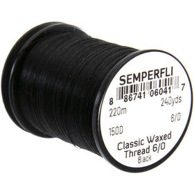 Монтажная нить Semperfli Classic Waxed Thread (Black) 240 Yards 12/0
