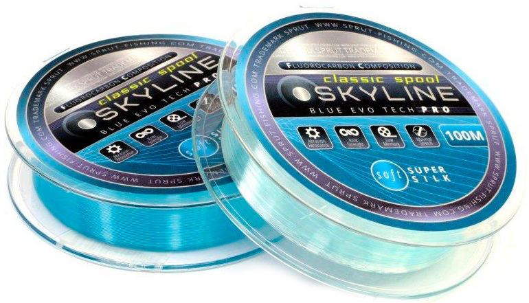 Леска Sprut Skyline Fluorocarbon Composition Evo Tech Classic 100м 0.145мм (Blue)