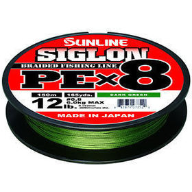 Плетеная леска Sunline Siglon PE X8 #0.3 150м 0.094мм (темно-зеленая)