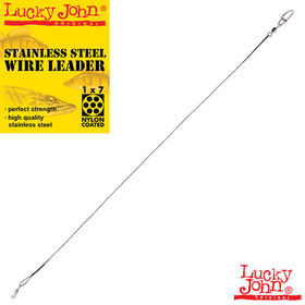 Поводок оснащенный Lucky John SSW 1x7 диам.0.52мм/12кг/23см (упаковка - 2шт)