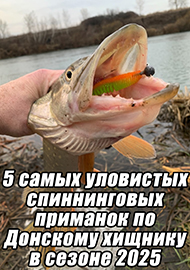 Статьи: 5 самых уловистых спиннинговых приманок по Донскому хищнику в сезоне 2025
