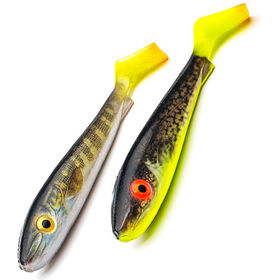 Силиконовая приманка Svartzonker McRubber (21см) Pike hot tail & Hot Eelpout (упаковка - 2шт)