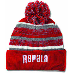 Шапка Rapala с помпоном красная с белым логотипом
