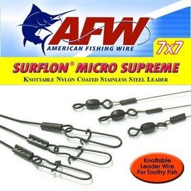 Поводок оснащенный AFW Surflon Micro Supreme Camo 7x7 6кг 15см