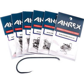 Крючки Ahrex NS105 Streamer D/E Barbless №10 Black Nickel (упаковка - 18шт)