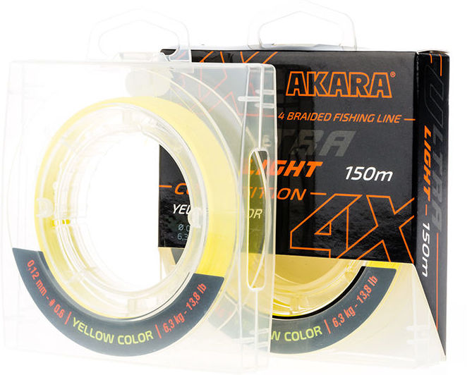 Шнур Akara Ultra Light Competition 150м 0.06мм (Yellow)