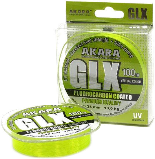 Леска Akara GLX Premium Yellow 100м 0.14мм (желтая)
