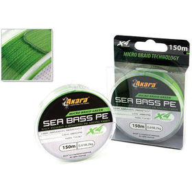 Шнур Akara Sea Bass PE Micro Braid Green 150м 0.09мм