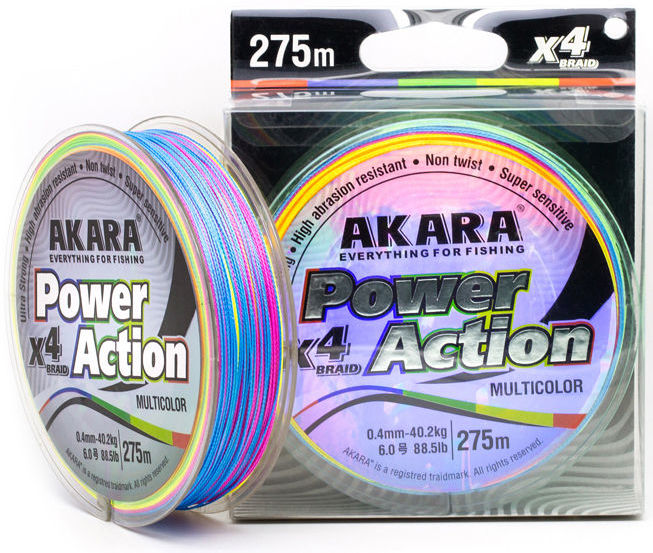 Шнур Akara Power Action X-4 275м 0.40мм (Multicolor)