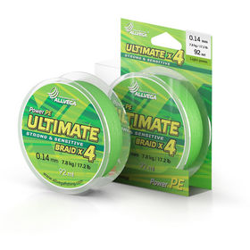 Леска плетеная ALLVEGA Ultimate 92м, 0,14мм (7,8кг) (светло-зелёный)