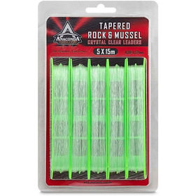 Шок-лидер конусный Tapered Rock & Mussel Leaders 5x15м/0.30-0.57мм/5.45-16.1кг (Invisible Clear)