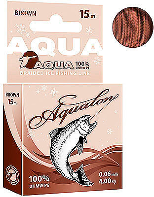Леска плетеная Aqua Aqualon Brown зимняя 15 м 0.06 мм (коричневая)