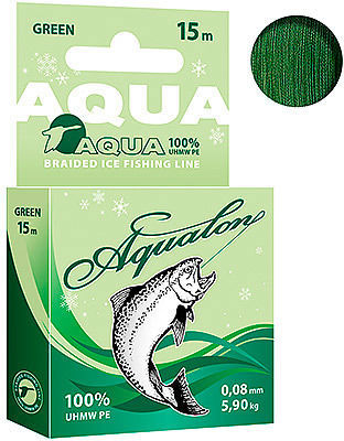Леска плетеная Aqua Aqualon Dark-Gree зимняя 15 м 0.06 мм (темно-зеленая)