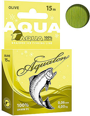 Леска плетеная Aqua Aqualon Olive зимняя 15 м 0.06 мм (оливковая)