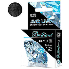 Леска плетеная Aqua Black Brilliant зимняя 25 м 0.06 мм (черная)