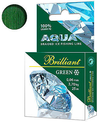 Леска плетеная Aqua Green Brilliant зимняя 25 м 0.06 мм (зеленая)