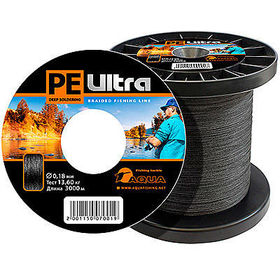 Леска плетеная Aqua PE Ultra Black 3000 м 0.06 мм (черная)