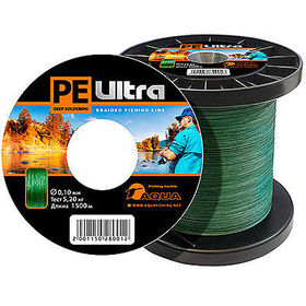Леска плетеная Aqua PE Ultra Dark Green 3000 м 0.06 мм (темно-зеленая)