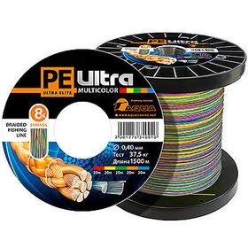 Леска плетеная Aqua PE Ultra Elite Multicolor (20) 1500 м 0.40 мм (разноцветная)