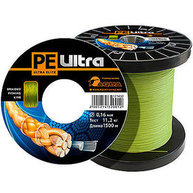 Леска плетеная Aqua PE Ultra Elite Olive 1500 м 0.14 мм (оливковая)