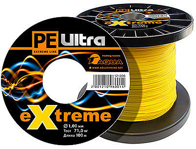 Леска плетеная Aqua PE Ultra Extreme 100 м 1.0 мм (желтая)