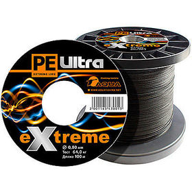 Леска плетеная Aqua PE Ultra Extreme 100 м 0.80 мм (черная)