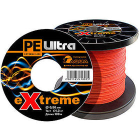 Леска плетеная Aqua PE Ultra Extreme 100 м 0.80 мм (красная)