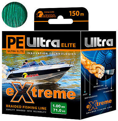 Леска плетеная Aqua PE Ultra Extreme 150 м 1.0 мм (зеленая)