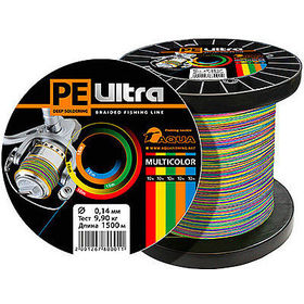 Леска плетеная Aqua PE Ultra Multicolor 1500 м 0.10 мм (мультиколор)