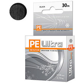 Леска плетеная Aqua PE Ultra Winter 30 м 0.04 мм (черная)