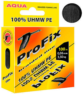 Леска плетеная Aqua ProFix Black 100 м 0.06 мм (черная)