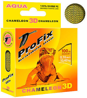 Леска плетеная Aqua ProFix Chameleon 3D Desert 100 м 0.08 мм (песчано-коричневая пиксельный камуфляж)