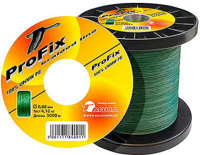 Леска плетеная Aqua ProFix Dark-Green 3000 м 0.06 мм (темно-зеленая)