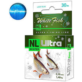 Леска зимняя Aqua NL Ultra White Fish (Белая рыба) 30 м 0.10 мм (светло-голубая)