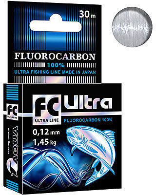 Леска Aqua FC Ultra Fluorocarbon 100% 30м 0.12мм (прозрачная)