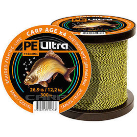 Шнур Aqua Carp AGEx4 Галька/Песок 300м 0.18мм Desert (песчано-коричневый пиксельный камуфляж)