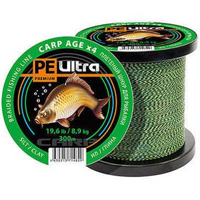 Шнур Aqua Carp AGEx4 Галька/Песок 300м 0.18мм Jungle (зеленовато-песчаный пиксельный камуфляж)