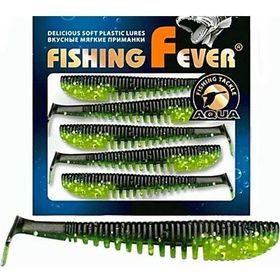 Риппер Aqua FishingFever Comb (7 см) 067 зелено-черный с блестками (упаковка - 5 шт)