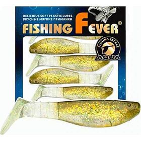 Риппер Aqua FishingFever Flat (10 см) WH11 прозрачно-коричневый с золотыми бл. (упаковка - 4 шт)