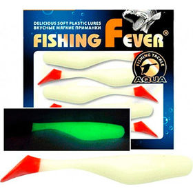 Риппер Aqua FishingFever Rex (8 см) WH13 белый с красным хвостом (упаковка - 5 шт)