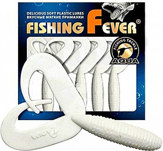 Твистер Aqua FishingFever Twix (8.5 см) 001 белый (упаковка - 5 шт)