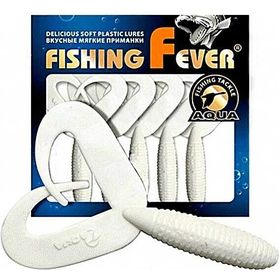 Твистер Aqua FishingFever Twix (8.5 см) 001 белый (упаковка - 5 шт)