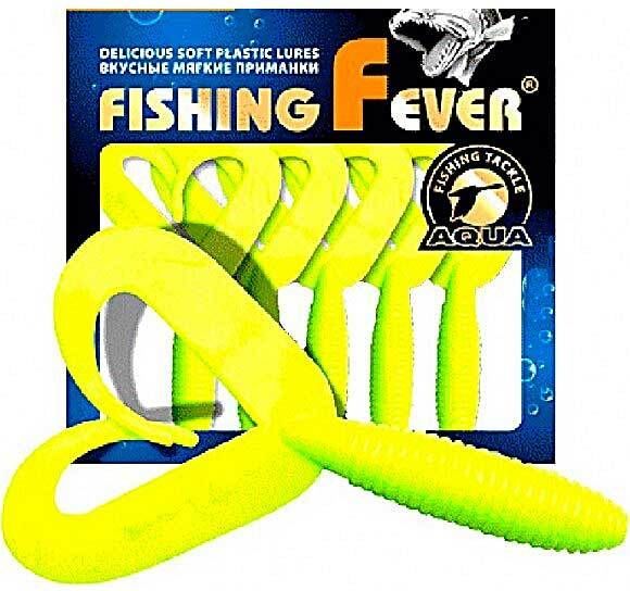 Твистер Aqua FishingFever Twix (8.5 см) 011 желто-лимонный (упаковка - 5 шт)