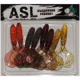Силиконовая приманка ASL Дабл-Твистер (10см) mix2 (упаковка - 4шт)